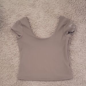 Old Navy Scoop Neck Short Sleeve Top - Light Gray